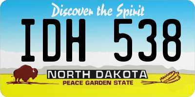 ND license plate IDH538