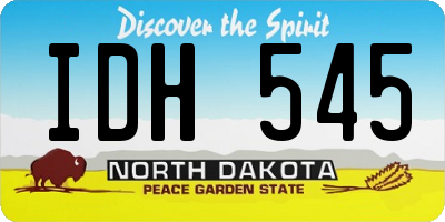 ND license plate IDH545