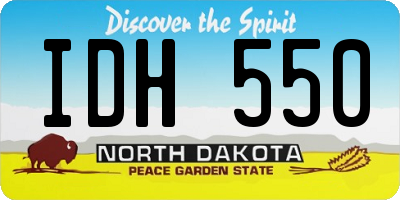 ND license plate IDH550