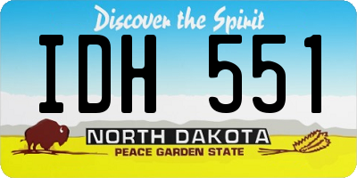 ND license plate IDH551