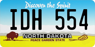 ND license plate IDH554