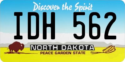ND license plate IDH562