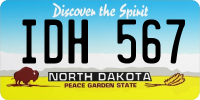 ND license plate IDH567