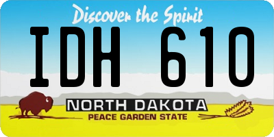 ND license plate IDH610