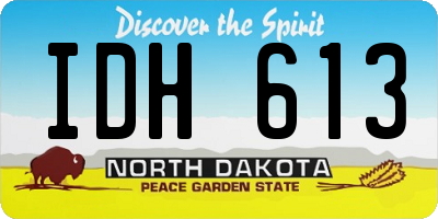 ND license plate IDH613