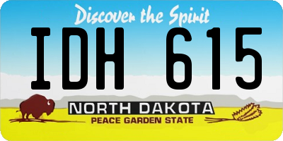 ND license plate IDH615