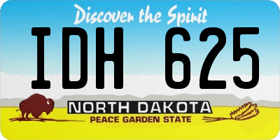 ND license plate IDH625