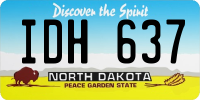 ND license plate IDH637