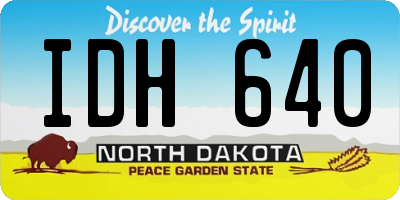 ND license plate IDH640