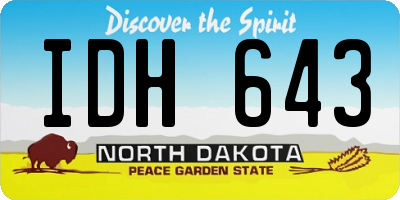 ND license plate IDH643