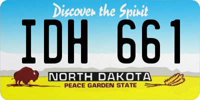 ND license plate IDH661