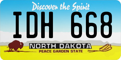 ND license plate IDH668