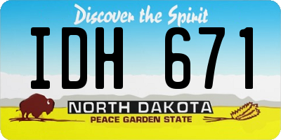 ND license plate IDH671