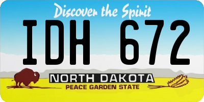 ND license plate IDH672