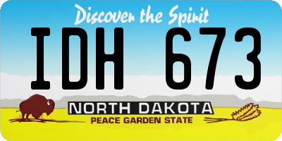 ND license plate IDH673