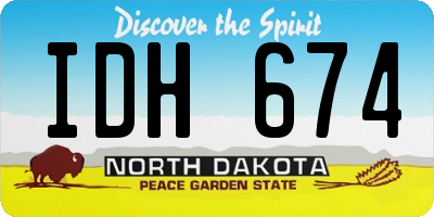 ND license plate IDH674