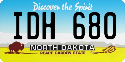 ND license plate IDH680