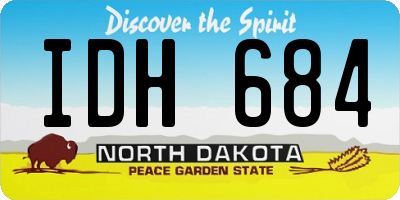 ND license plate IDH684