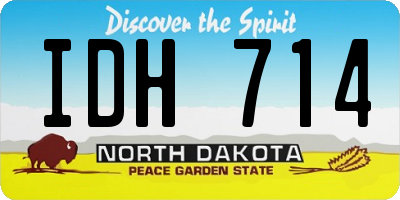 ND license plate IDH714