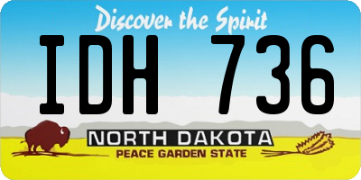 ND license plate IDH736
