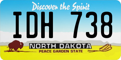 ND license plate IDH738