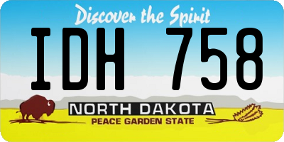 ND license plate IDH758