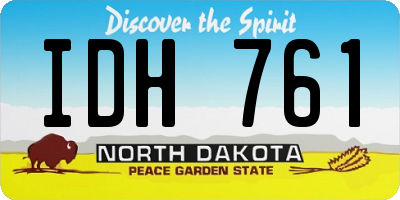 ND license plate IDH761