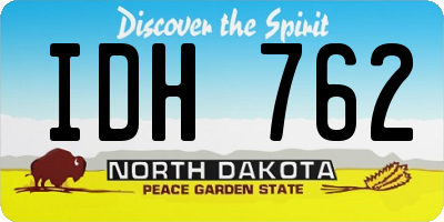 ND license plate IDH762