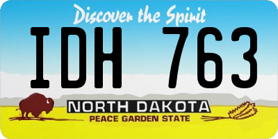 ND license plate IDH763