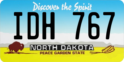 ND license plate IDH767