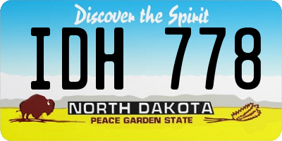 ND license plate IDH778