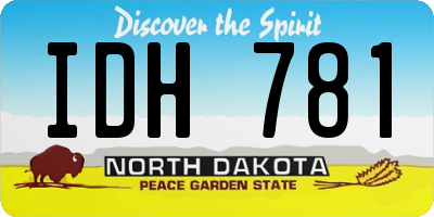 ND license plate IDH781