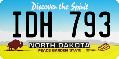 ND license plate IDH793