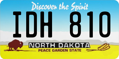 ND license plate IDH810