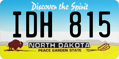 ND license plate IDH815