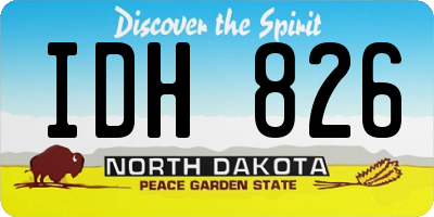 ND license plate IDH826