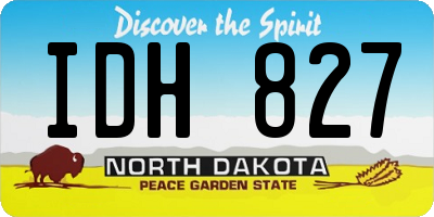 ND license plate IDH827