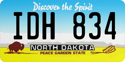 ND license plate IDH834