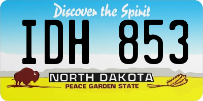 ND license plate IDH853