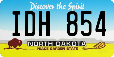ND license plate IDH854