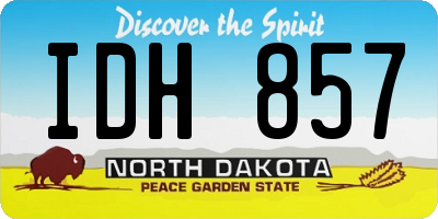 ND license plate IDH857