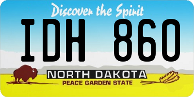 ND license plate IDH860