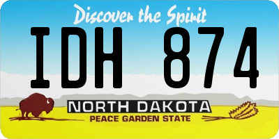 ND license plate IDH874
