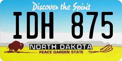 ND license plate IDH875