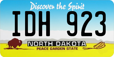 ND license plate IDH923