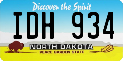ND license plate IDH934