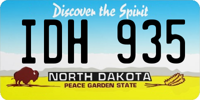 ND license plate IDH935
