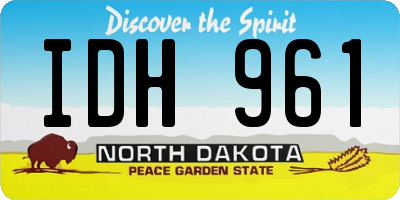 ND license plate IDH961