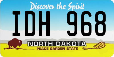 ND license plate IDH968