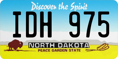 ND license plate IDH975